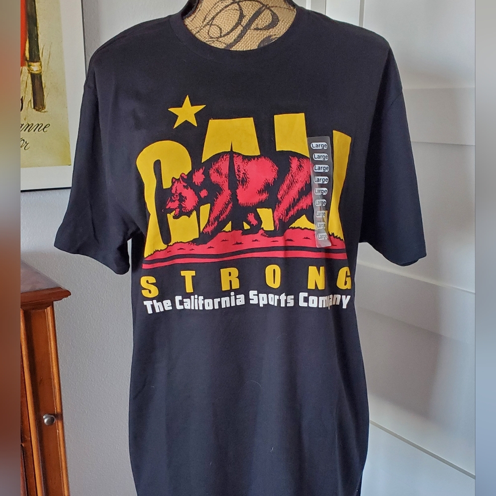 Cali Strong Black T Shirt Red Bear Large Urban Graphic. Streetwear. Size Large